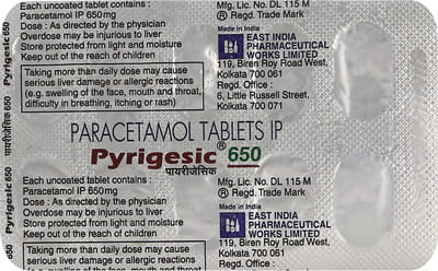 Pyrigesic 650mg Strip Of 10 Tablets