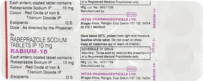 Rabium 10mg Strip Of 10 Tablets