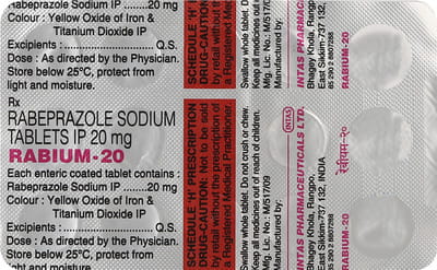 Rabium 20mg Strip Of 15 Tablets
