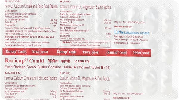 Raricap Combi Strip Of 30 Tablets
