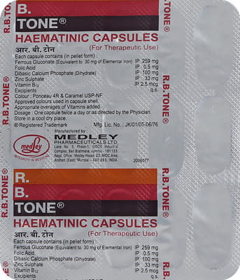 R B Tone Strip Of 15 Capsules