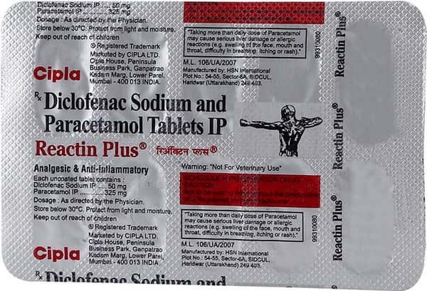 Reactin Plus (White Colour) Strip Of 10 Tablets