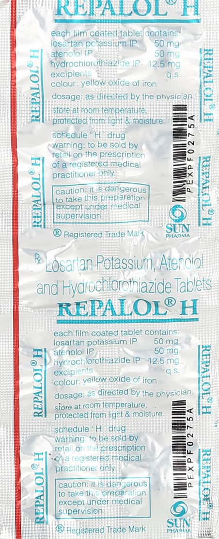 Prescriptives Repacol Repalol H Strip Of 10 Tablets: Uses, Side Effects, Price & Dosage ...