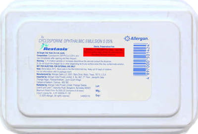 Restasis 0.05% Bottle Of 0.4ml Ophthalmic Emulsion (Pack Of 30)