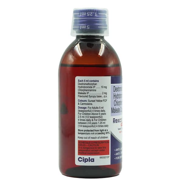 Rexcof Dx Bottle Of 100Ml Cough Syrup