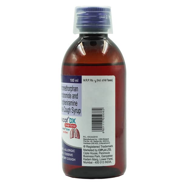 Rexcof Dx Bottle Of 100Ml Cough Syrup