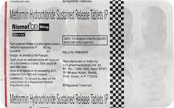 Riomet Od 850Mg Strip Of 10 Tablets