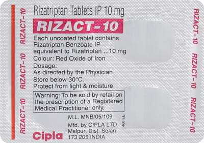 Rizact 10mg Strip Of 4 Tablets