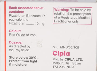 Rizact 10mg Strip Of 4 Tablets