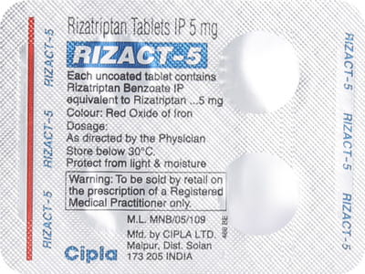 Rizact 5mg Strip Of 4 Tablets
