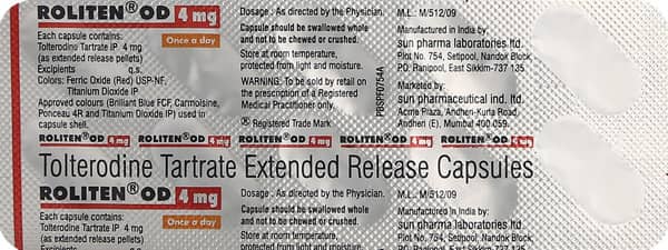Roliten Od 4mg Strip Of 10 Capsules
