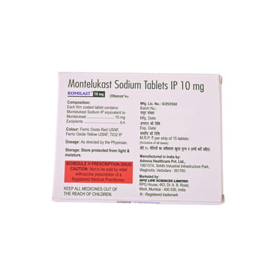 Romilast 10mg Strip Of 15 Tablets