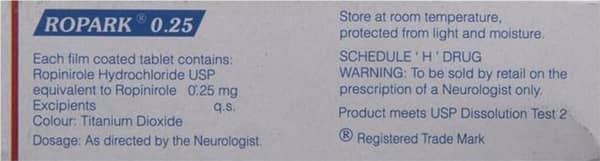 Ropark 0.25mg Strip Of 10 Tablets