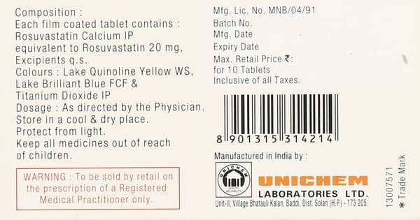 Rostar 20mg Strip Of 10 Tablets