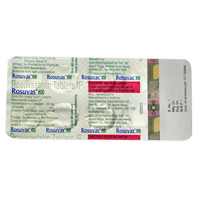 Rosuvas 20mg Strip Of 10 Tablets