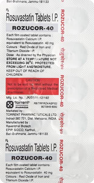 Rozucor 40mg Strip Of 10 Tablets