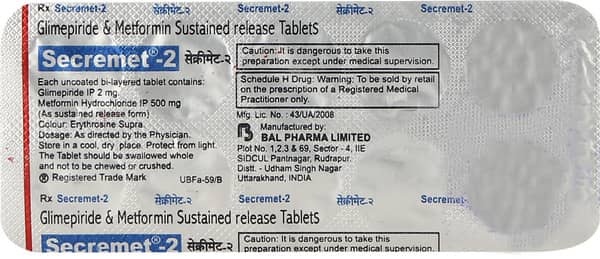Secremet 2mg Strip Of 10 Tablets