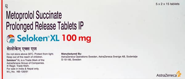 Seloken Xl 100mg Strip Of 15 Tablets