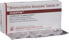 Secrin Tablet Sicriptin 2.5 MG Tablet (10): Uses, Side Effects, Price & Dosage ...