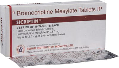 Sicriptin 2.5mg Strip Of 10 Tablets