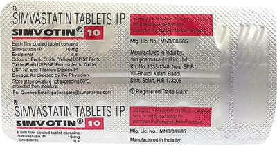 Simvotin 10mg Strip Of 10 Tablets