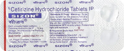 Sizon 10mg Strip Of 10 Tablets