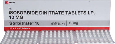 Sorbitrate 10mg Strip Of 50 Tablets