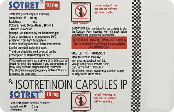 Sotret 10mg Strip Of 10 Capsules