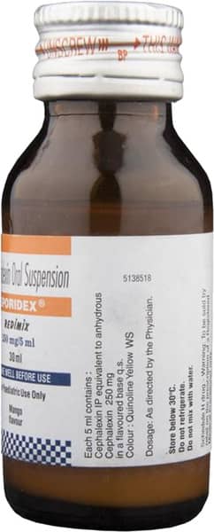 Sporidex 250mg Redimix Mango Flavour Bottle Of 30ml Suspension