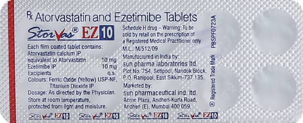 Storvas Ez 10mg Strip Of 10 Tablets