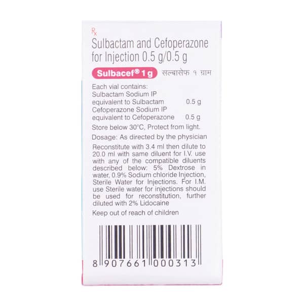 Sulbacef 1Gm Dry Vial Of 1 Powder For Injection
