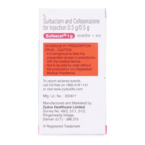 Sulbacef 1Gm Dry Vial Of 1 Powder For Injection