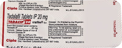 Tadacip 20mg Strip Of 4 Tablets