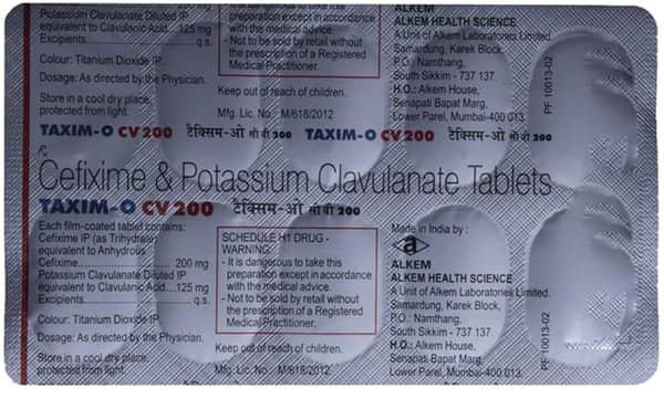 Taxim O Cv 200mg Strip Of 10 Tablets