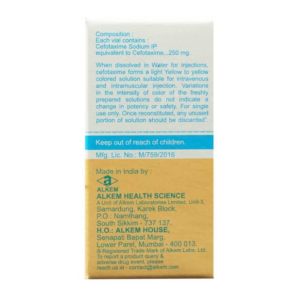 Taxim 250Mg Dry Vial Of 1 Powder For Injection