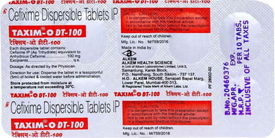 Taxim O Dt 100mg Strip Of 10 Tablets