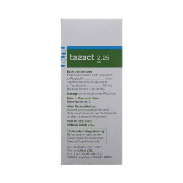 Tazact 2.25gm Dry Vial Of 1 Powder For Injection