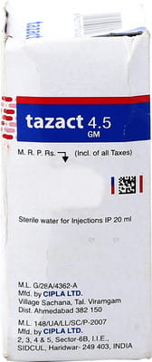 Tazact 4.5gm Dry Vial Of 1 Powder For Injection