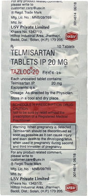 Tazloc 20mg Strip Of 10 Tablets
