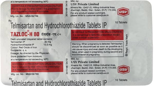 टेज़लॉक एच 80एमजी की स्ट्रिप 10 टैबलेट्स