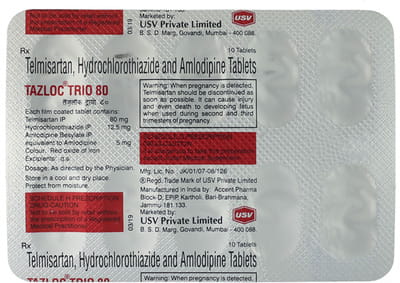 Tazloc Trio 80mg Strip Of 10 Tablets