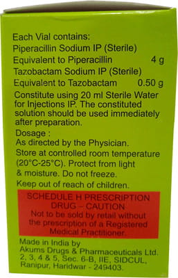 Tazofast 4.5gm Dry Vial Of 1 Powder For Injection