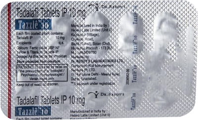 Tazzle (Tadalafil) 10mg Strip Of 10 Tablets