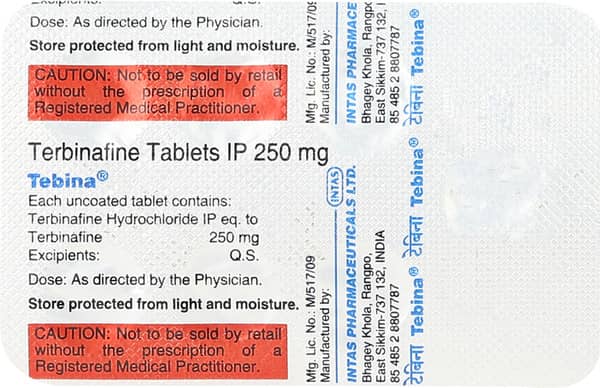 Tebina 250Mg Strip Of 7 Tablets