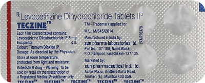 Teczine 5mg Strip Of 10 Tablets