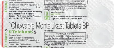 Telekast 5mg Strip Of 10 Chewable Tablet