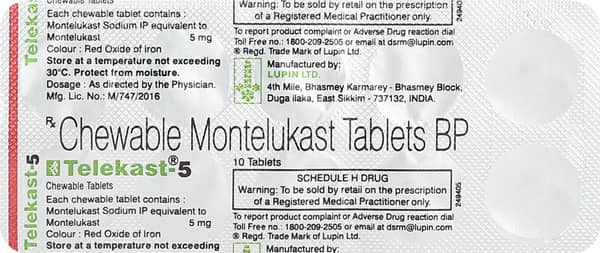 Telekast 5mg Strip Of 10 Chewable Tablet