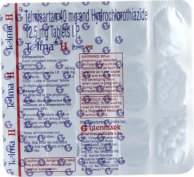 Telma H 40mg Strip Of 15 Tablets