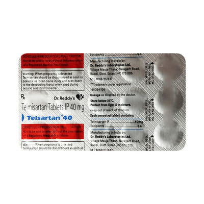 Telsartan 40mg Strip Of 15 Tablets