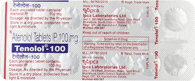 Tenolol 100mg Strip Of 14 Tablets